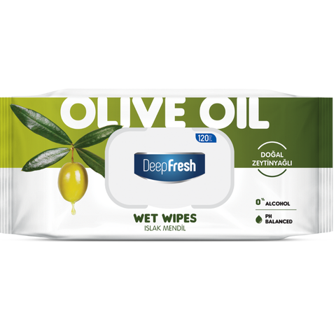 Deep Fresh Wet Wipes  Olive Oil 120pcs 1x24