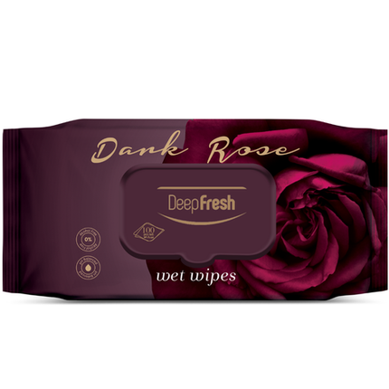 Deep Fresh Wet Wipes Dark Rose, 24 packs of 100 wipes – soft and refreshing wet wipes with elegant dark rose fragrance for daily cleaning and freshness