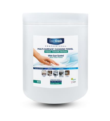 Deep Fresh Multi Surface Cleaning Wet Wipes White Soap, 4 packs of 300 wipes – antibacterial cleaning wipes with white soap scent for all surfaces