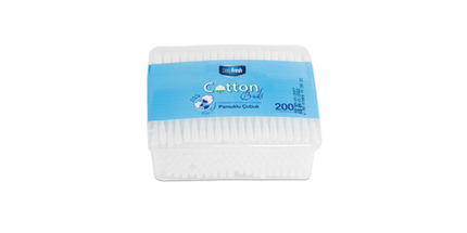 Deep Fresh Cotton Buds Rectangle Box, 12 packs of 200 pcs – soft and hygienic cotton swabs made from 100% pure cotton for daily care.