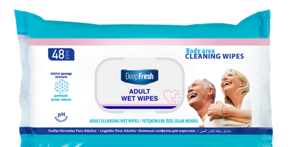 Deep Fresh Wet Wipes Adult, 24 packs of 48 wipes – gentle and refreshing wet wipes for adults, ideal for daily hygiene and skin care
