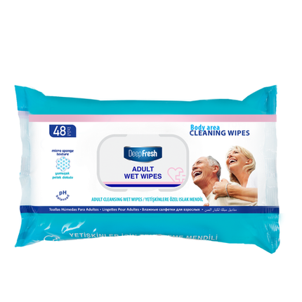 Deep Fresh Wet Wipes Adult, 24 packs of 48 wipes – gentle and refreshing wet wipes for adults, ideal for daily hygiene and skin care