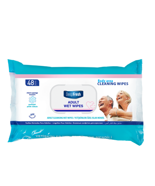 Deep Fresh Wet Wipes Adult, 24 packs of 48 wipes – gentle and refreshing wet wipes for adults, ideal for daily hygiene and skin care