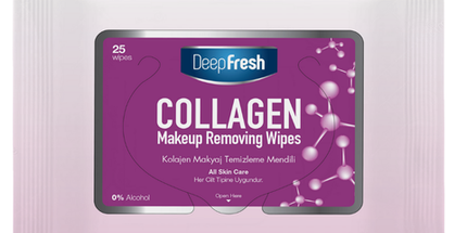 Deep Fresh Collagen Extract Make-Up Removal Wipes, 48 packs of 25 wipes – gentle facial cleansing wipes enriched with collagen extract to remove makeup and nourish the skin