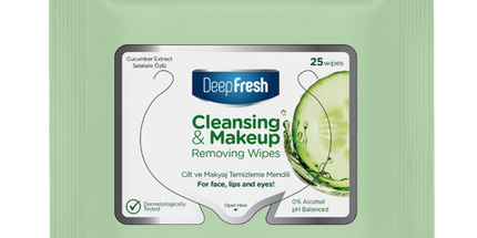 Deep Fresh Make-up Removal Wipes Cucumber, 12 packs of 25 wipes – gentle cleansing wipes with cucumber extract that remove makeup and refresh the skin