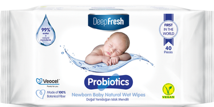 Deep Fresh Biodegradable Wet Wipes Probiotics, 18 packs of 40 wipes – eco-friendly and skin-friendly wipes enriched with probiotics for natural cleansing and protection