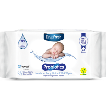 Deep Fresh Biodegradable Wet Wipes Probiotics, 18 packs of 40 wipes – eco-friendly and skin-friendly wipes enriched with probiotics for natural cleansing and protection