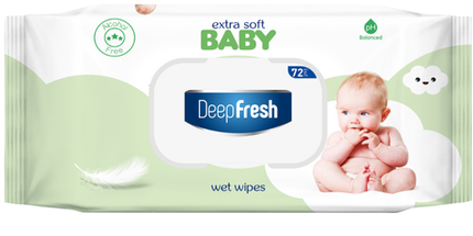 Deep Fresh Extra Soft Baby Wet Wipes Green, 24 packs of 72 wipes – gentle and moisturizing baby wipes for sensitive skin