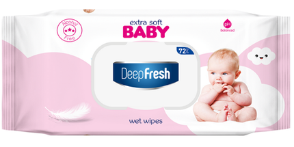 Deep Fresh Wet Wipes Extra Soft Baby Pink, 24 packs of 72 wipes – extra soft and gentle baby wipes designed for sensitive skin, enriched with moisturizing and soothing ingredients