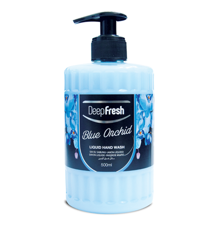 Deep Fresh Hand Soap Romance Liquid Blue Orchid, 12 bottles of 500ml – gentle and hydrating hand soap with elegant blue orchid fragrance for soft, clean hands