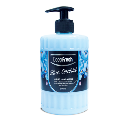 Deep Fresh Hand Soap Romance Liquid Blue Orchid, 12 bottles of 500ml – gentle and hydrating hand soap with elegant blue orchid fragrance for soft, clean hands