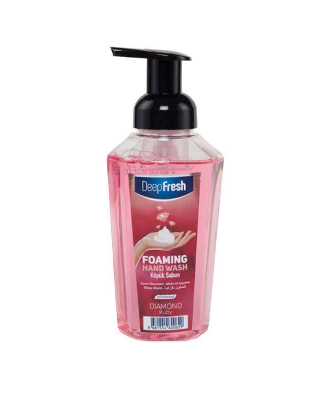 Deep Fresh Hand Soap Foam Ruby, 12 bottles of 400ml – luxurious foaming hand soap with a rich ruby fragrance that gently cleanses and leaves hands soft and fresh