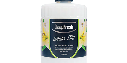 Deep Fresh Hand Soap Romance Liquid White Lily, 12 bottles of 500ml – gentle liquid hand soap with elegant white lily fragrance for soft and clean hands