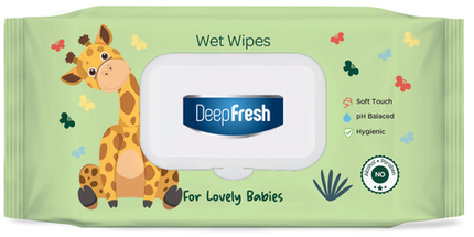 Deep Fresh Wet Wipes Lovely Baby Giraffe, 24 packs of 72 wipes – extra soft and gentle baby wet wipes designed for delicate skin, with moisturizing and soothing formula