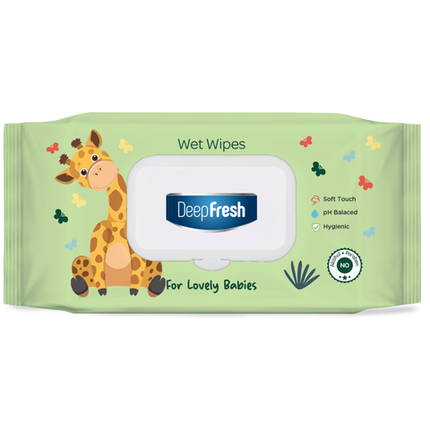 Deep Fresh Wet Wipes Lovely Baby Giraffe, 24 packs of 72 wipes – extra soft and gentle baby wet wipes designed for delicate skin, with moisturizing and soothing formula