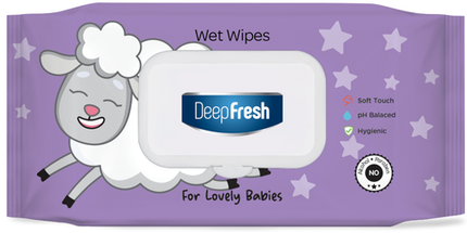 Deep Fresh Wet Wipes Lovely Baby Little Lamb, 24 packs of 72 wipes – extra soft and gentle baby wet wipes formulated for delicate skin, enriched with moisturizing and soothing ingredients