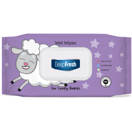 Deep Fresh Wet Wipes Lovely Baby Little Lamb, 24 packs of 72 wipes – extra soft and gentle baby wet wipes formulated for delicate skin, enriched with moisturizing and soothing ingredients