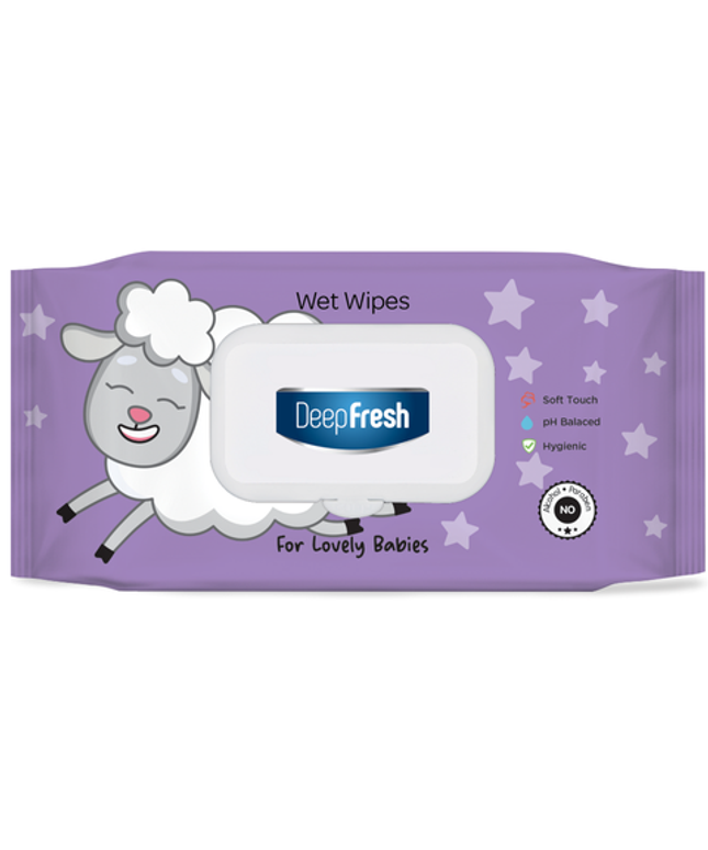 Deep Fresh Wet Wipes Lovely Baby Little Lamb, 24 packs of 72 wipes – extra soft and gentle baby wet wipes formulated for delicate skin, enriched with moisturizing and soothing ingredients