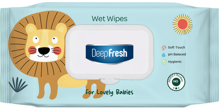 Deep Fresh Wet Wipes Lovely Baby Leon, 24 packs of 72 wipes – ultra-soft and gentle baby wet wipes for delicate skin, enriched with moisturizing and soothing ingredients