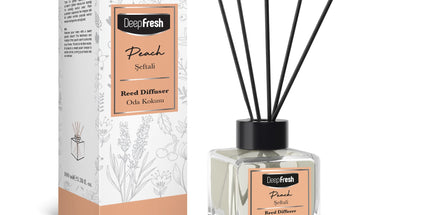 Deep Fresh Reed Diffuser Peach, 100ml – long-lasting home fragrance with natural reed sticks and fresh peach aroma for a fruity, uplifting atmosphere