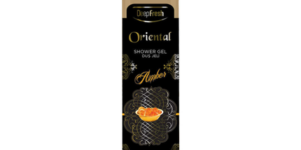 Deep Fresh Shower Gel Oriental Amber, 12 bottles of 400ml – nourishing body wash with warm and long-lasting oriental amber fragrance