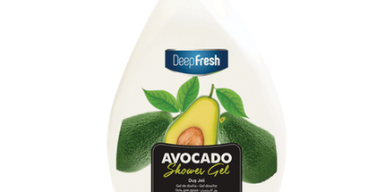 Deep Fresh Shower Gel Avocado, 12 bottles of 1000ml – moisturizing and nourishing body wash enriched with avocado extract for soft, smooth, and healthy skin