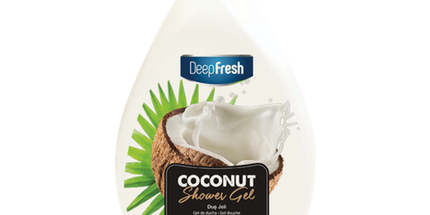 Deep Fresh Shower Gel Coconut, 12 bottles of 1000ml – moisturizing and nourishing body wash with natural coconut extract for smooth and refreshed skin
