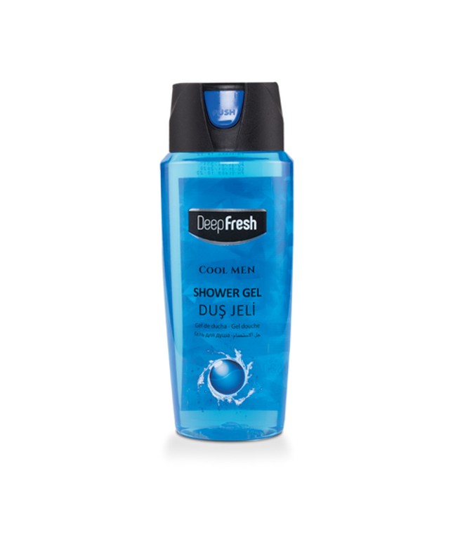 Deep Fresh Shower Gel Cool Men, 12 bottles of 500ml – refreshing and revitalizing body wash specially formulated for men, with a cool and energizing scent