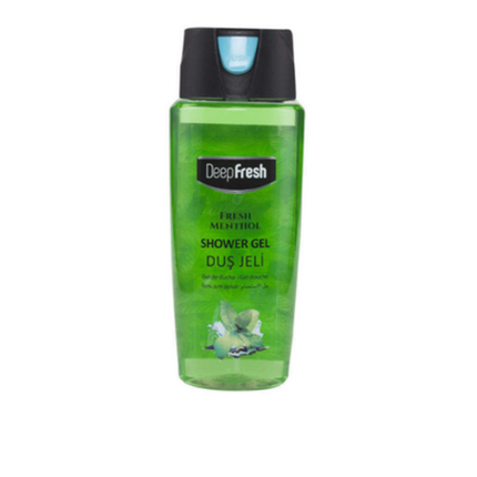 Deep Fresh Shower Gel Fresh Menthol, 12 bottles of 500ml – refreshing body wash with cooling menthol for an energizing and clean feeling