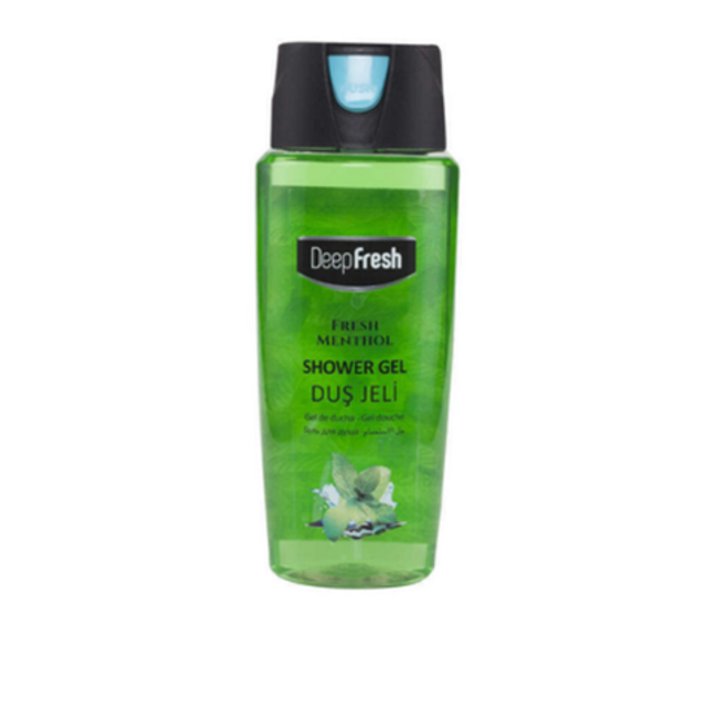 Deep Fresh Shower Gel Fresh Menthol, 12 bottles of 500ml – refreshing body wash with cooling menthol for an energizing and clean feeling