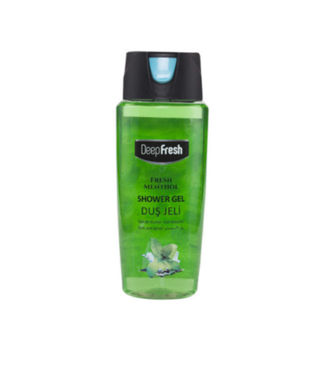 Deep Fresh Shower Gel Fresh Menthol, 12 bottles of 500ml – refreshing body wash with cooling menthol for an energizing and clean feeling