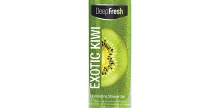 Deep Fresh Shower Gel Exfoliating Kiwi, 12 bottles of 400ml – exfoliating body wash with natural kiwi extract for smooth, refreshed, and radiant skin
