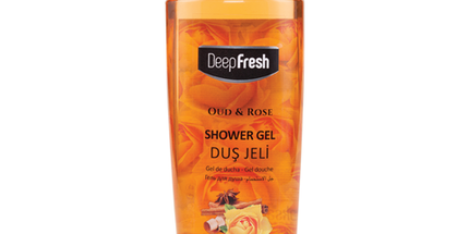 Deep Fresh Shower Gel Oud & Rose, 12 bottles of 500ml – luxurious body wash combining the rich scent of oud with the elegance of rose for soft and refreshed skin