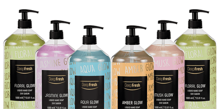 Liquid hand soap in Luxury Glow fragrance, case of 6 x 1000ml bottles — wholesale bulk for UK businesses