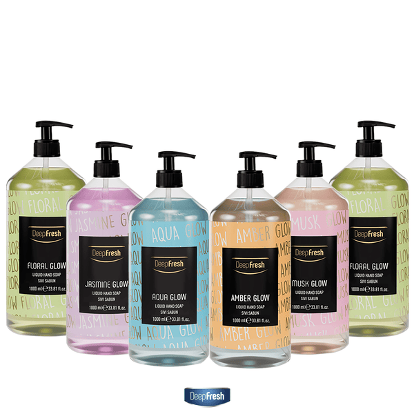 Liquid hand soap in Luxury Glow fragrance, case of 6 x 1000ml bottles — wholesale bulk for UK businesses