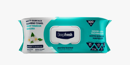 Deep Fresh Multi Surface Cleaning Wet Wipes Jasmine 12 Packs x 100 Pcs - Deep Fresh UK
