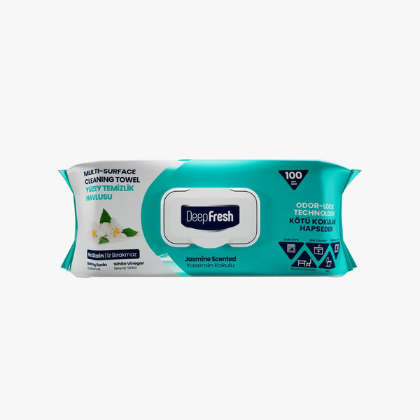 Deep Fresh Multi Surface Cleaning Wet Wipes Jasmine 12 Packs x 100 Pcs - Deep Fresh UK