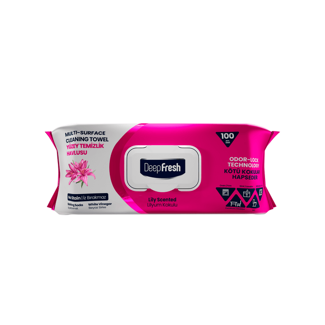 Deep Fresh Multi Surface Cleaning Wet Wipes Lilium 12 Packs x 100 Pcs - Deep Fresh UK