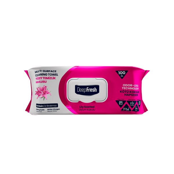 Deep Fresh Multi Surface Cleaning Wet Wipes Lilium 12 Packs x 100 Pcs - Deep Fresh UK