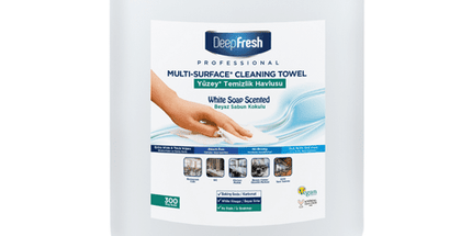 Deep Fresh Multi Surface Cleaning Wet Wipes White Soap Canister - 4 x 300pcs Case - Wholesale Bulk Home Care UK