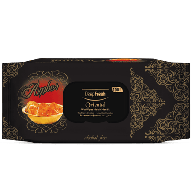 Wet wipes in Amber fragrance, case of 1 packs (100 per pack) — wholesale bulk for UK businesses