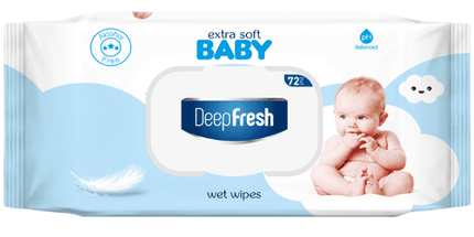 Deep Fresh Extra Soft Baby Wipes Blue - 24 x 72pcs Wholesale Case - Dermatologically Tested - Baby Care UK | Top Seller Independent Retail