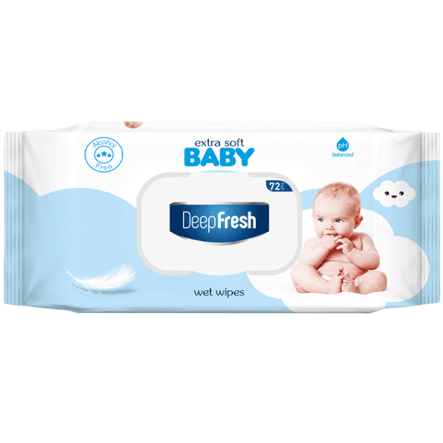 Deep Fresh Wet Wipes Extra Soft Baby Blue 24x72pcs - Deep Fresh UK