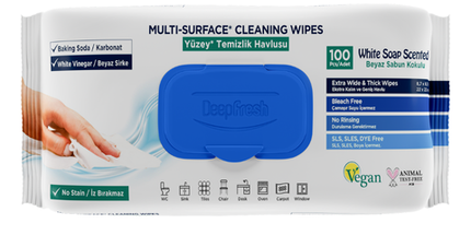 Deep Fresh Multi Surface Cleaning Wet Wipes, 12 packs of 100 wipes – antibacterial and effective wet wipes for cleaning all types of surfaces